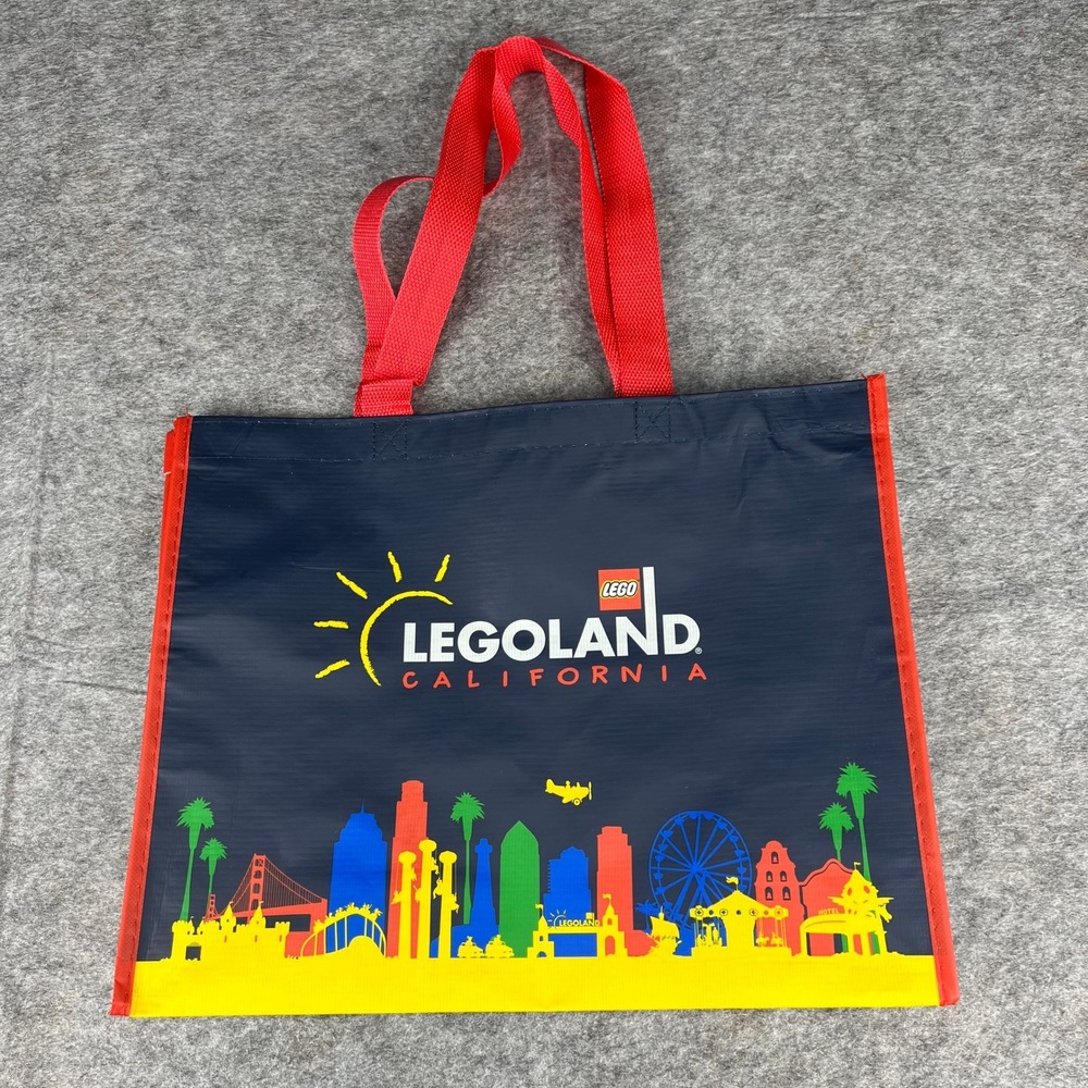 Legoland California Resort Reusable‎ Tote Bag Blue Red Skyline Souvenir Shopping